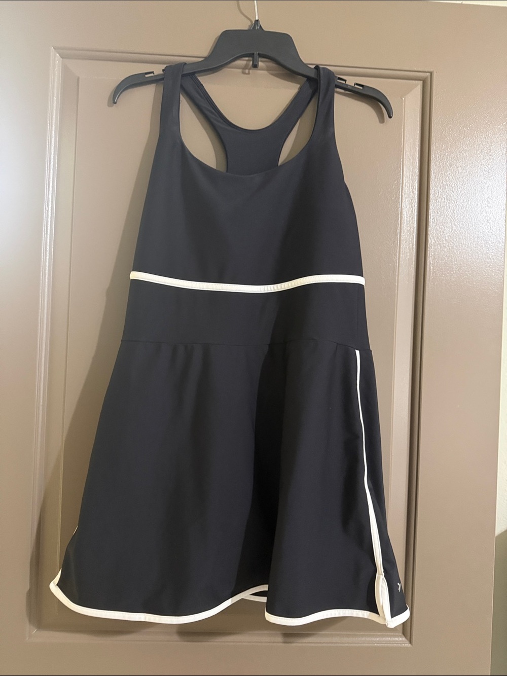Old Navy Black Racerback Athletic Tennis Dress with White Trim